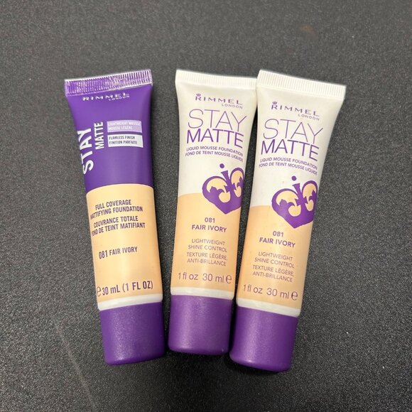 Rimmel London (3 Pack) Stay Matte Foundation 081 Fair Ivory 1 Fl Oz - Picture 1 of 3